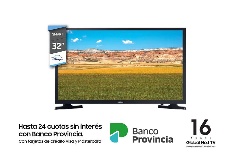 Televisor Smart Samsung de 32 pulgadas UN32T4300