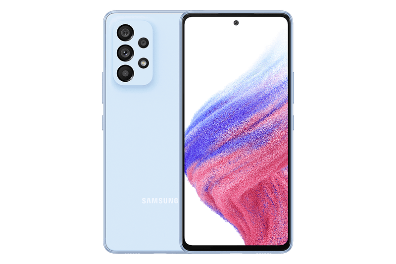 Celular-Galaxy-A53-5G-Azul-front-double