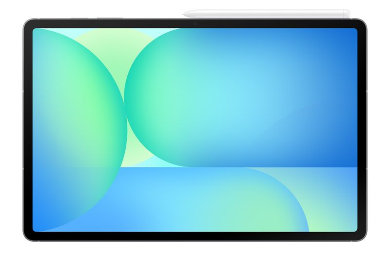Galaxy-Tab-S10-FE-Plus_Gray_Product-Image_Front-with-S-Pen