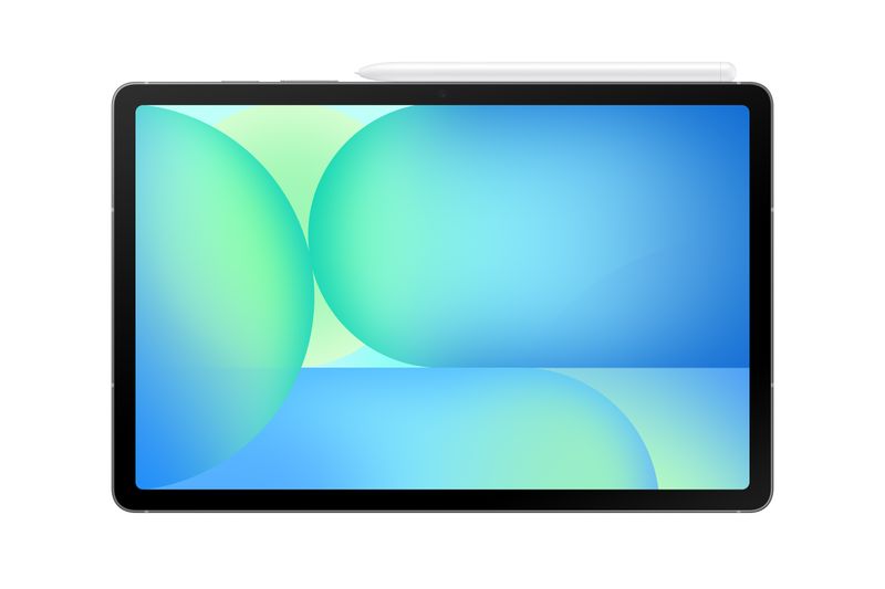 Galaxy-Tab-S10-FE_Gray_Product-Image_Front-with-S-Pen